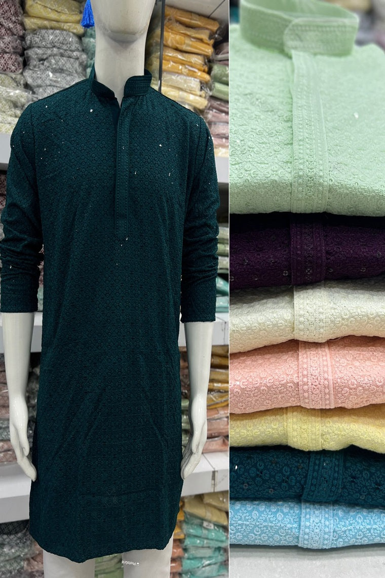 TRADITIONAL CHIKAN WORK KURTA FOR ALL BEAUTIFUL OCCASIONS