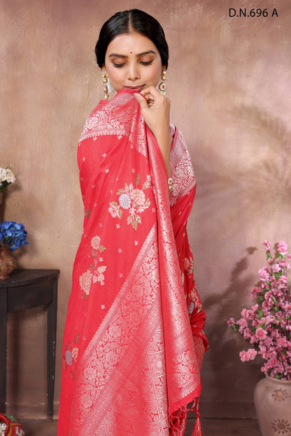 PURE KADI CREAP GEORGETTE JAQURAD HAVY MEENAKARI WEVEING SILK GEORGETTE RICH PALLU  BORDER SAREE