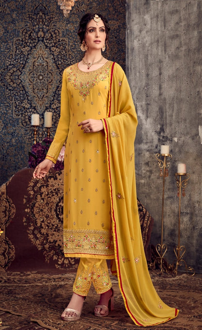 DESIGNER SALWAR SUIT IN GEORGETTE FABRIC WITH HEAVY EMBROIDERY WORK