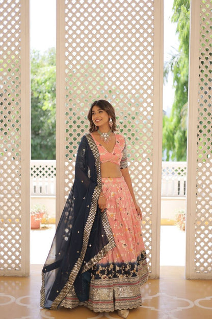 LAMOUNT DESIGNER PURE VISCOSE JACQUARD LEHENGA CHOLI