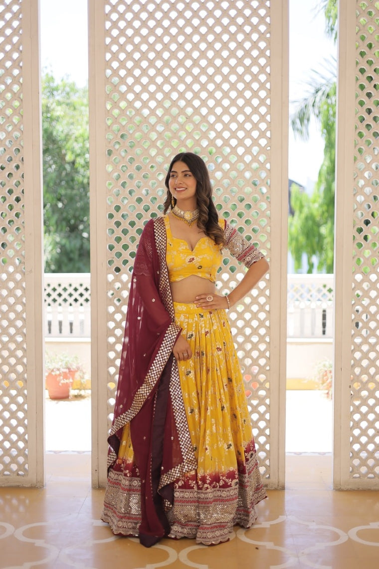 LAMOUNT DESIGNER PURE VISCOSE JACQUARD LEHENGA CHOLI