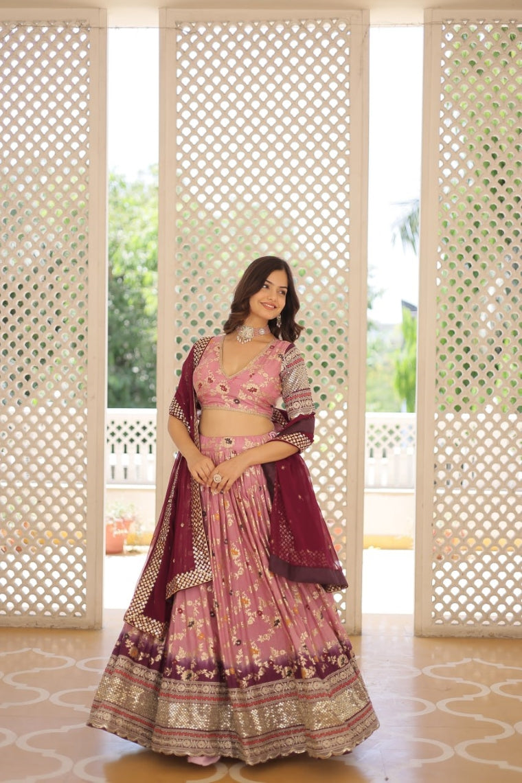 LAMOUNT DESIGNER PURE VISCOSE JACQUARD LEHENGA CHOLI